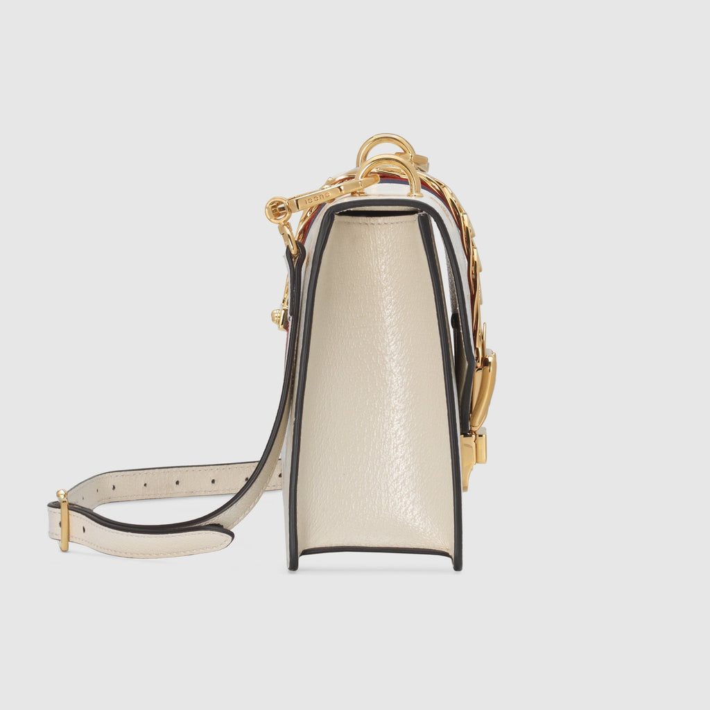 Gucci Sylvie Bee Star Small Shoulder Bag White