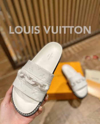 louis vuitton Sunset Flat Comfort Mule White For Women LV