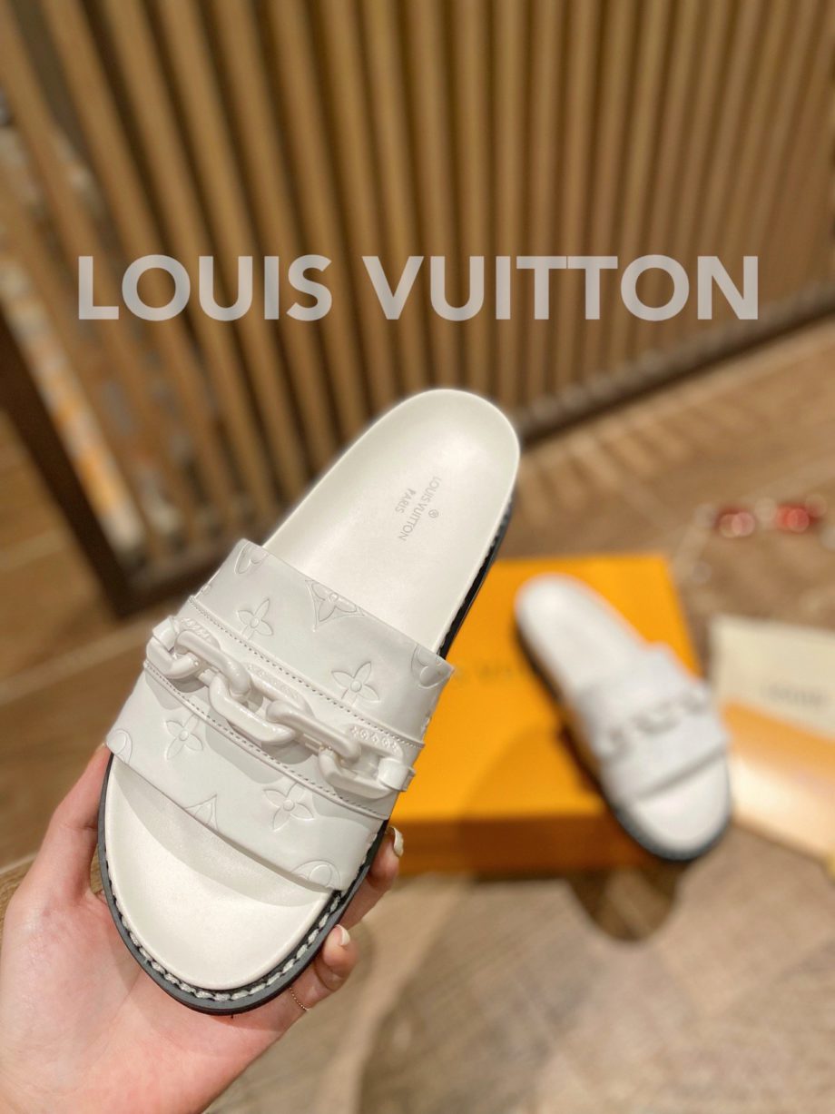 louis vuitton Sunset Flat Comfort Mule White For Women LV