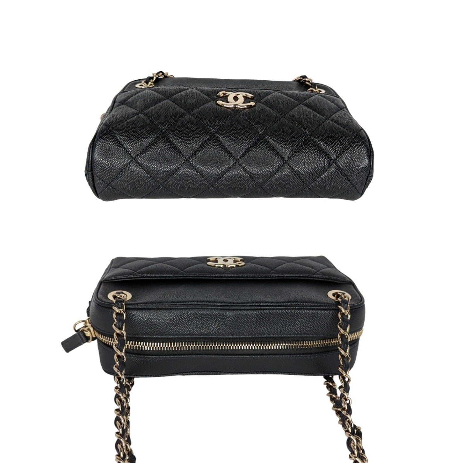 Chanel bag Black Caviar Quilted Small In & Out Camera Case