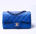 Chanel Caviar Blue Quilted Classic Flap Mini SHW