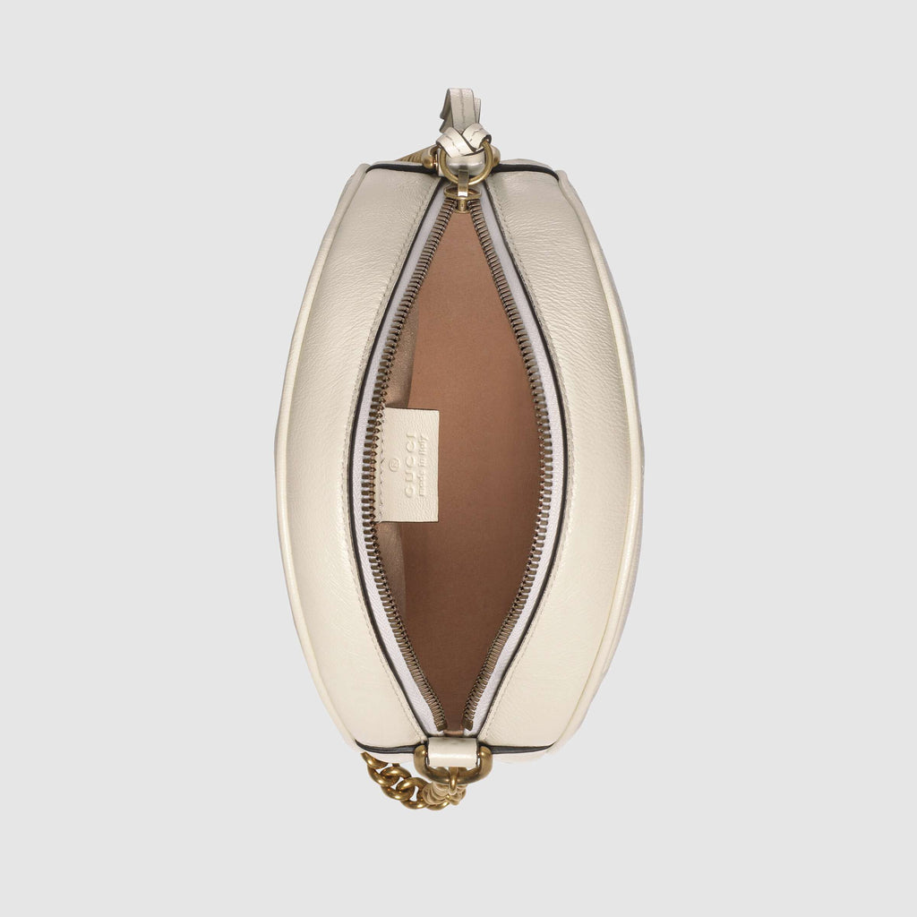 Gucci GG Marmont Mini Round Shoulder Bag White