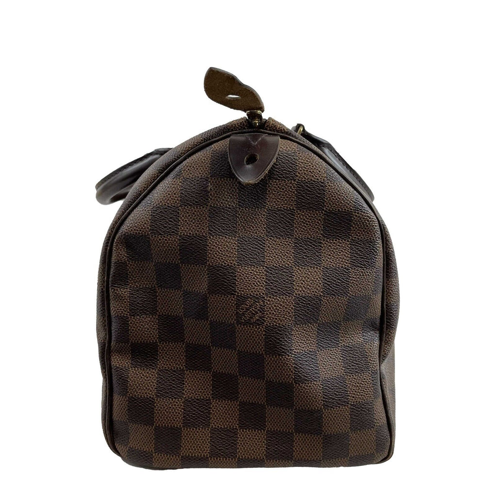 LOUIS VUITTON Speedy 30 2013 Damier Ebene Brown Handbag