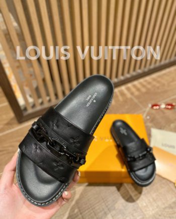 louis vuitton Sunset Flat Comfort Mule Black For Women LV