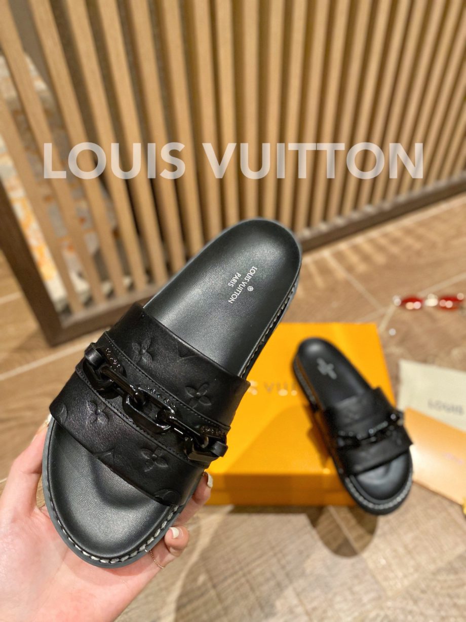 louis vuitton Sunset Flat Comfort Mule Black For Women LV