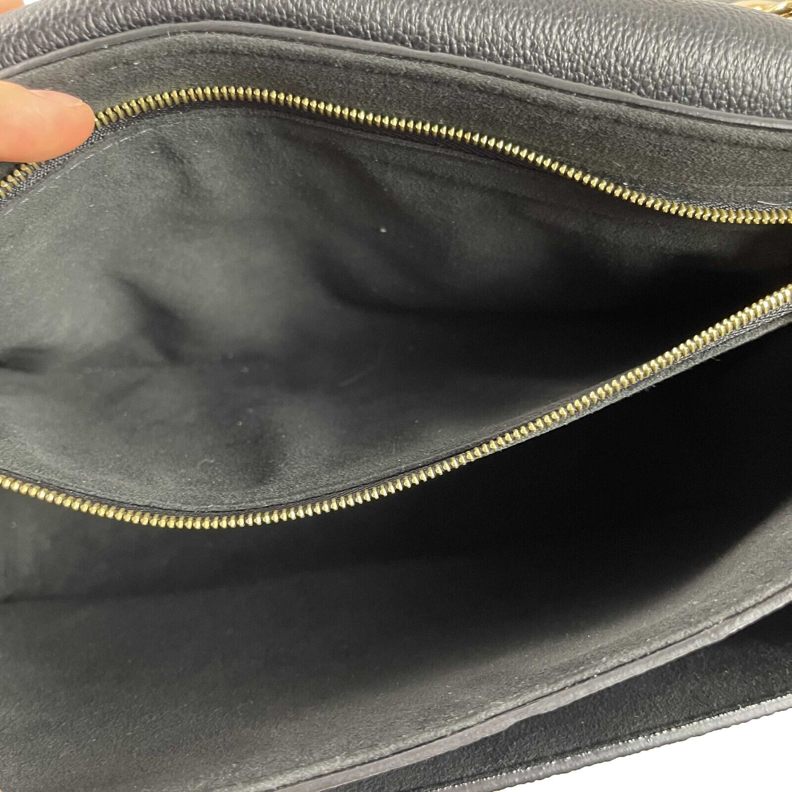 LOUIS VUITTON Excellent Monogram Empreinte Vavin PM Black Handbag