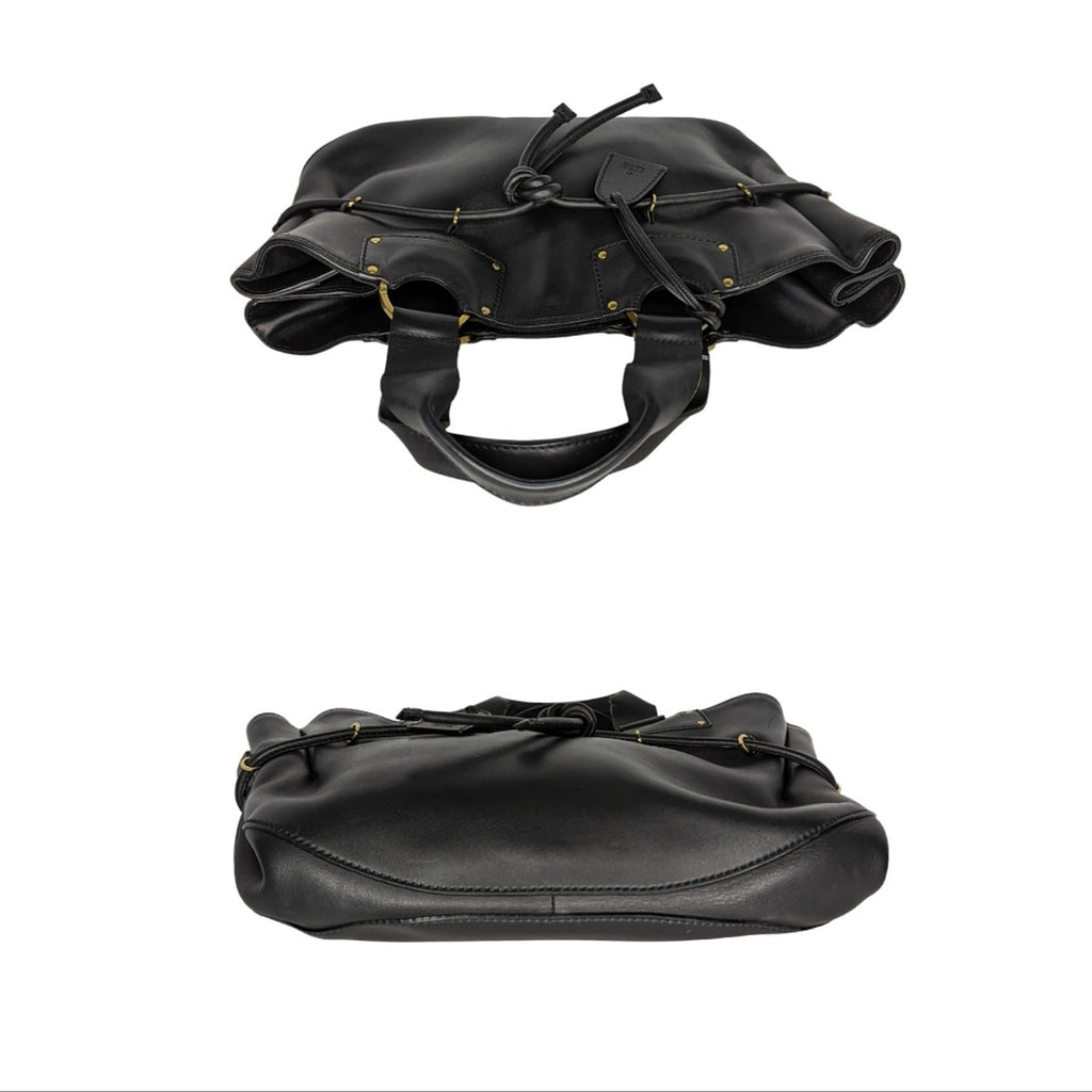 Gucci Vintage Black Leather Top Handle Bag