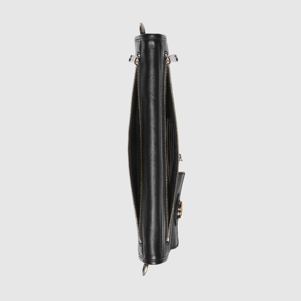 Gucci Medium Soft Leather Messenger Bag Black