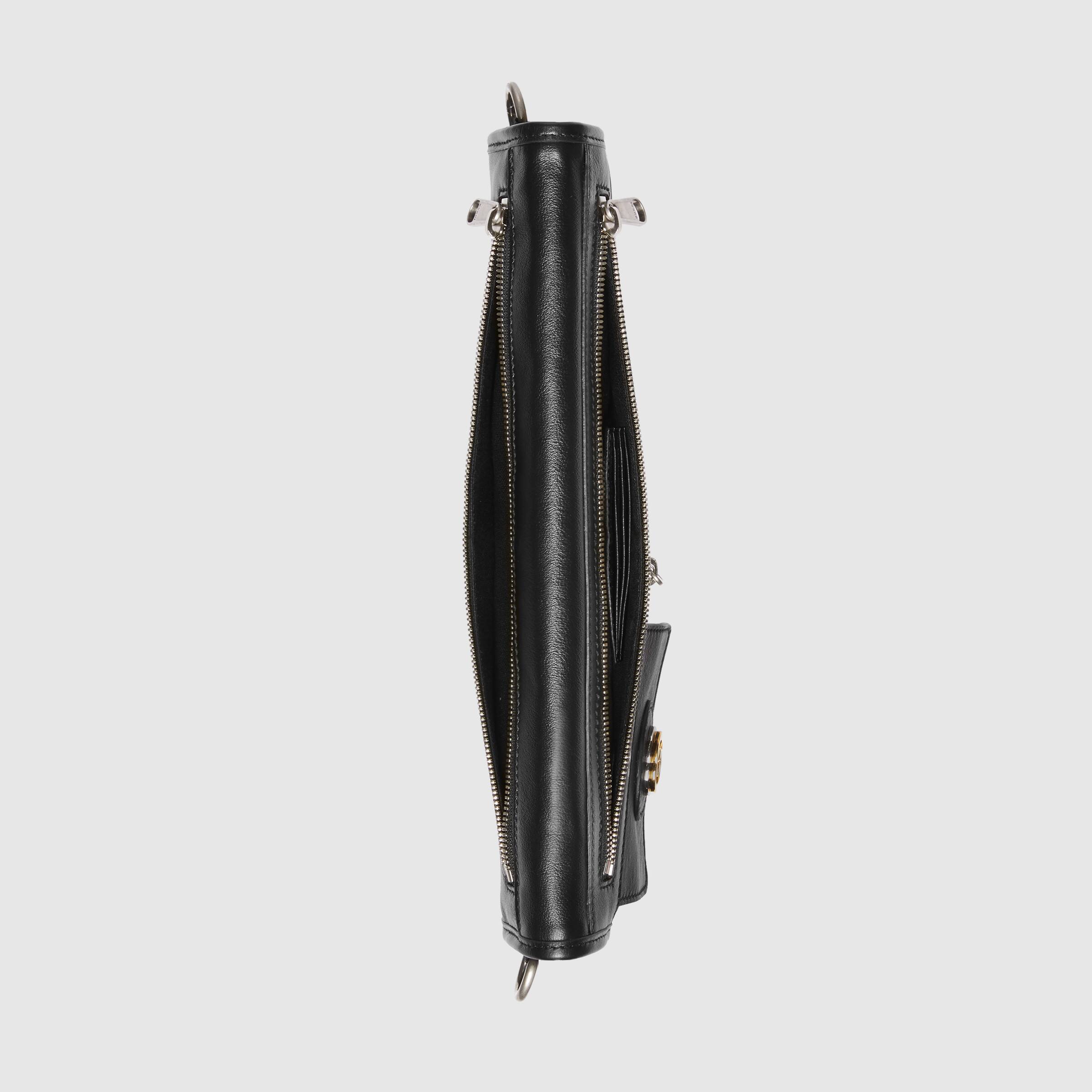 Gucci Medium Soft Leather Messenger Bag Black
