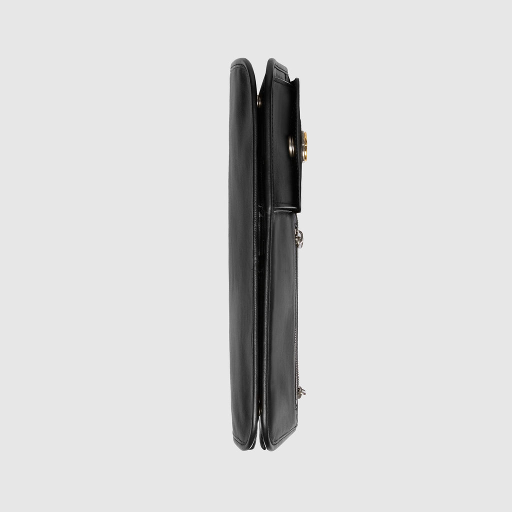 Gucci Medium Soft Leather Messenger Bag Black
