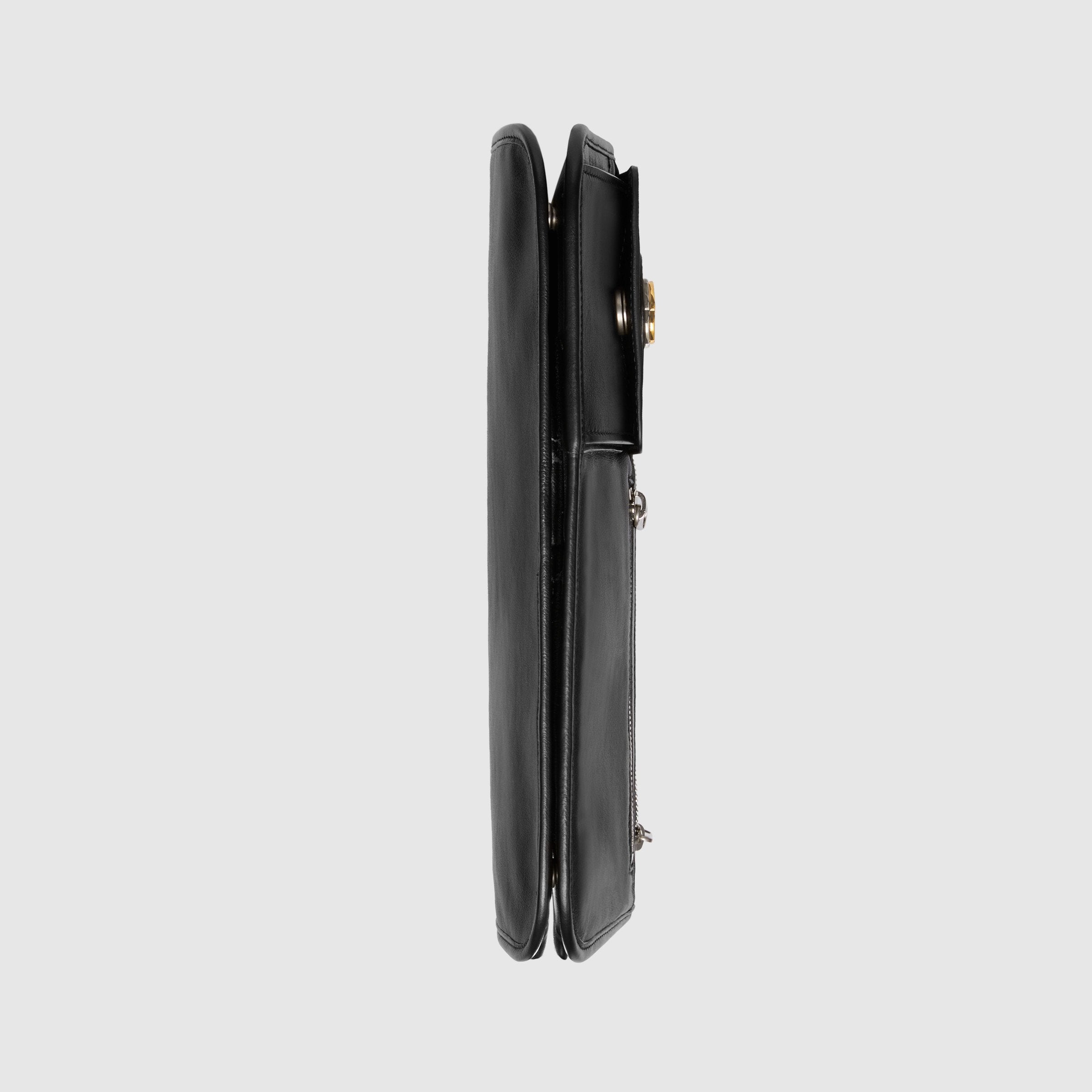 Gucci Medium Soft Leather Messenger Bag Black
