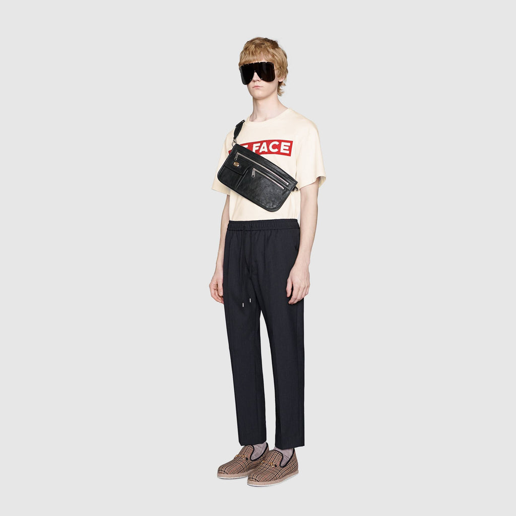 Gucci Medium Soft Leather Messenger Bag Black