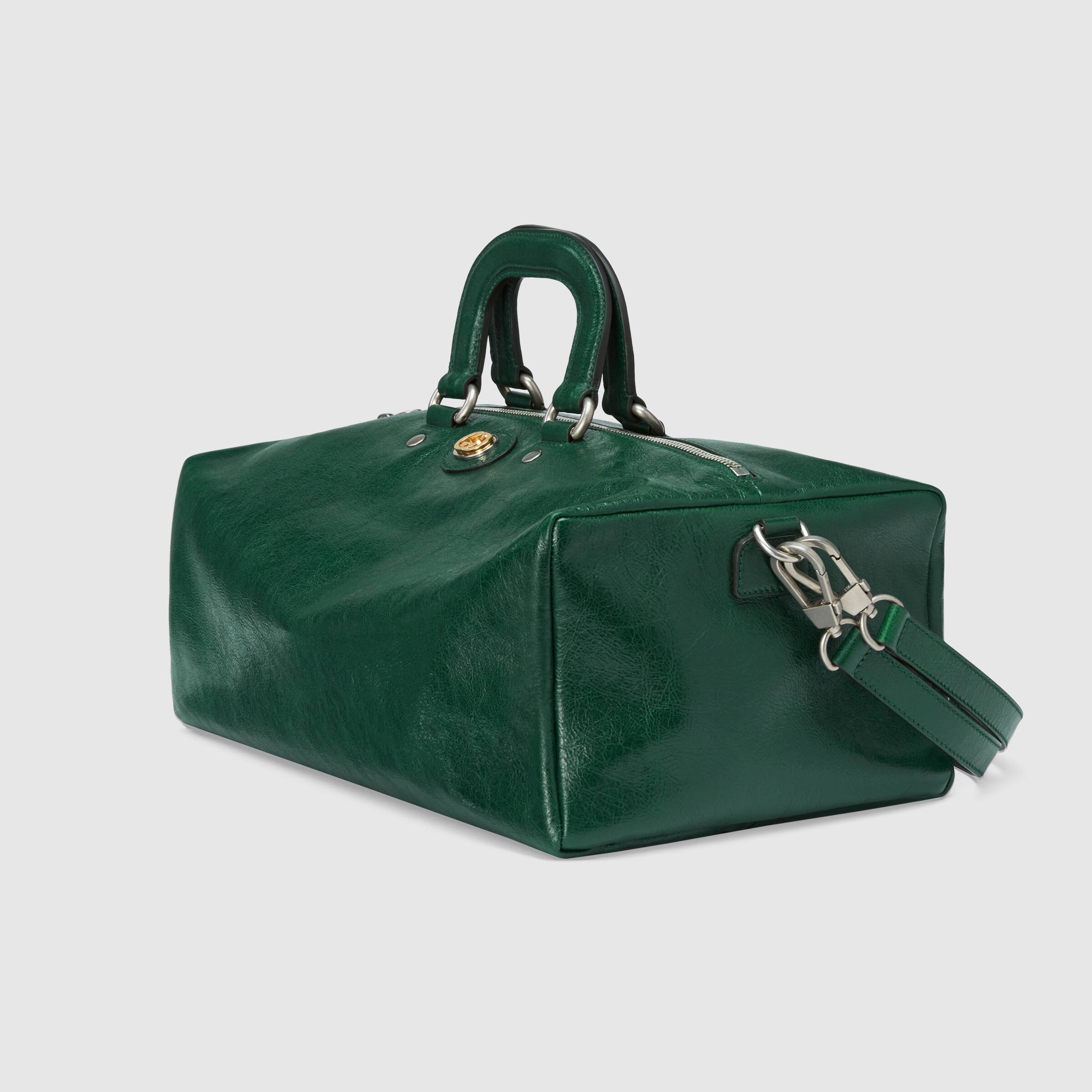 Gucci Soft Leather Backpack Dark Green