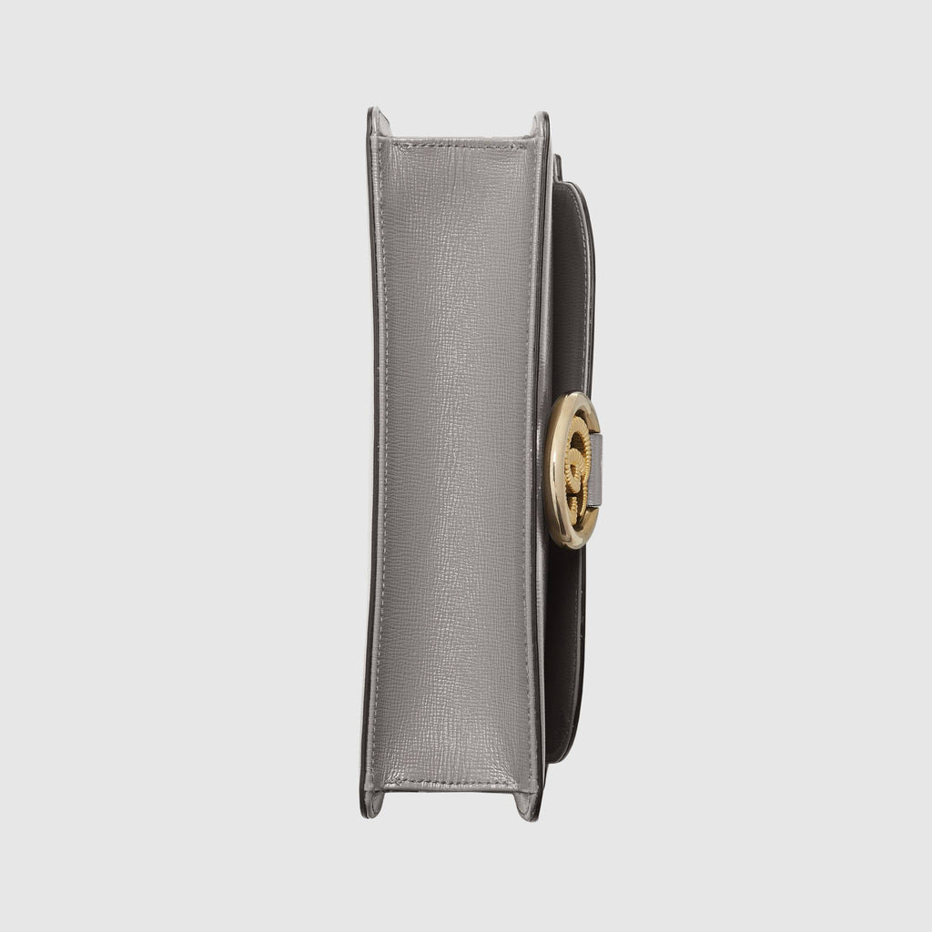 Gucci Small Leather Shoulder Bag Dusty Grey