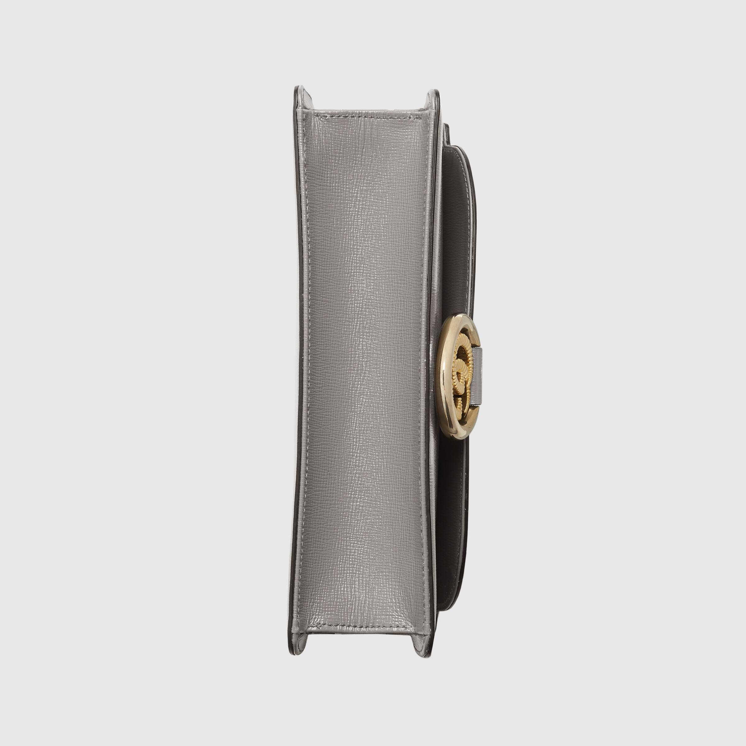Gucci Small Leather Shoulder Bag Dusty Grey