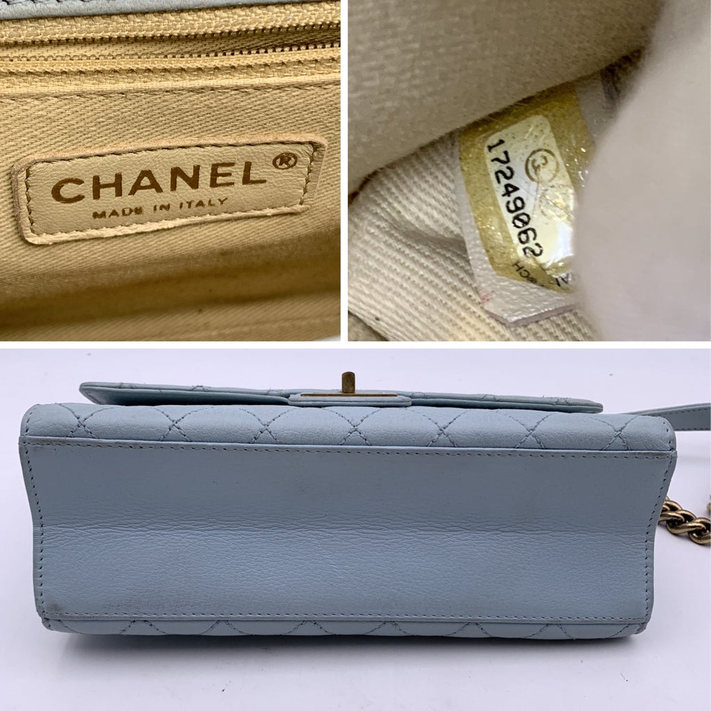CHANEL Light Blue Quilted Leather Trendy Reissue Shoulder Bag