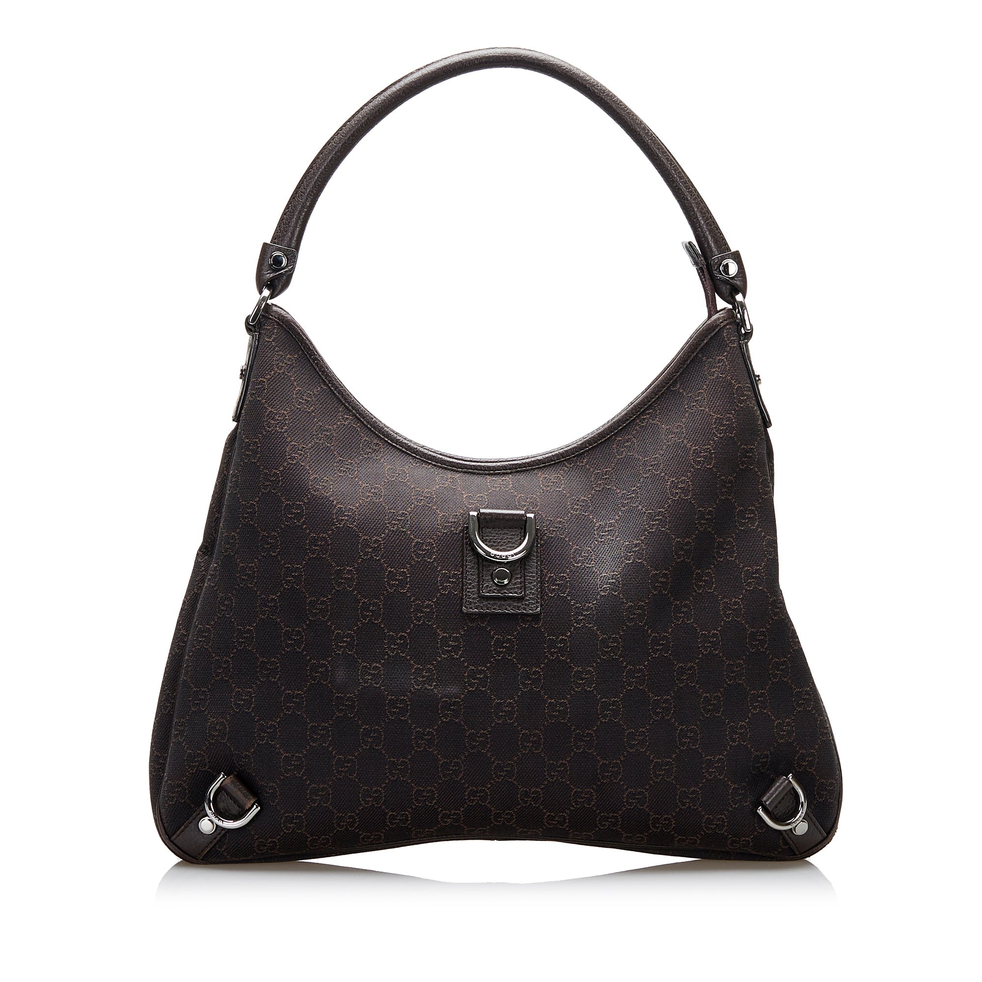 Gucci Abbey D-Ring Hobo Bag Black GG Canvas