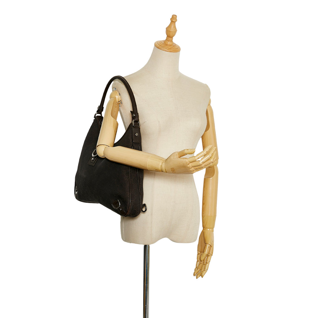 Gucci Abbey D-Ring Hobo Bag Black GG Canvas