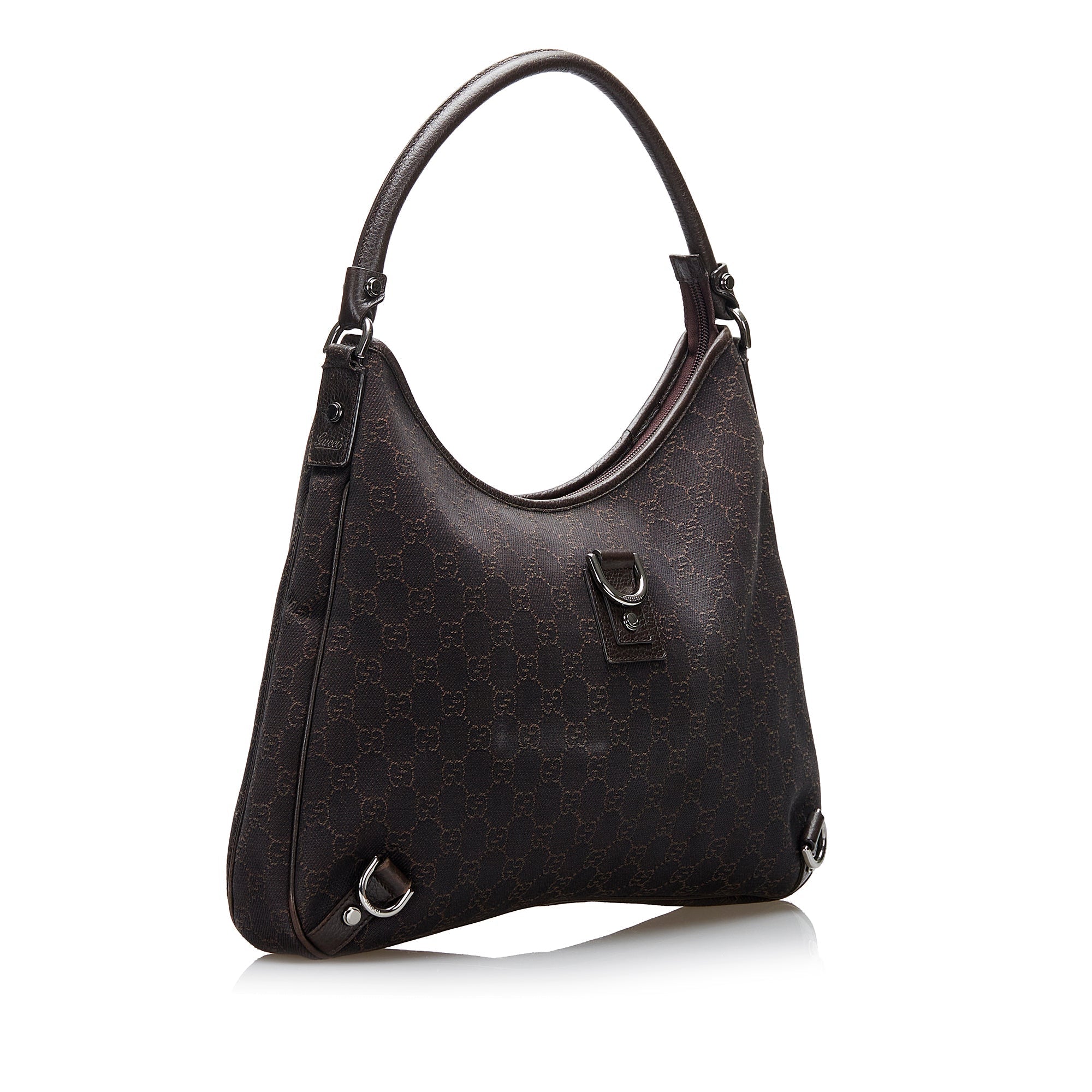 Gucci Abbey D-Ring Hobo Bag Black GG Canvas
