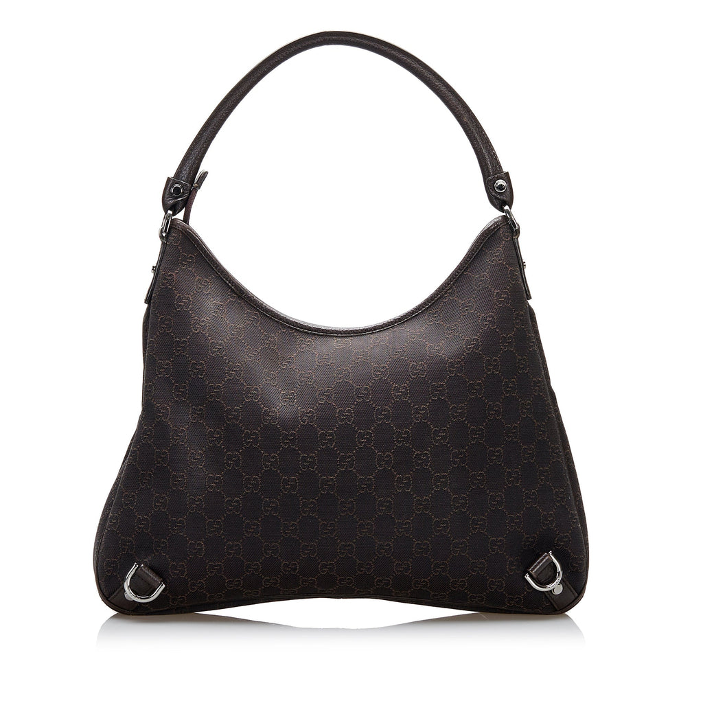 Gucci Abbey D-Ring Hobo Bag Black GG Canvas