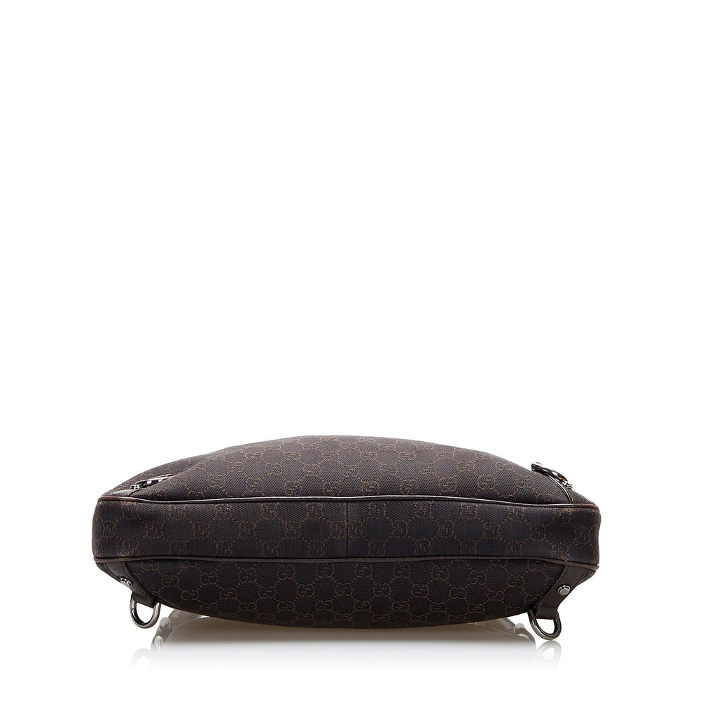 Gucci Abbey D-Ring Hobo Bag Black GG Canvas