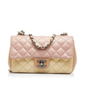 CHANEL Small Lambskin Tricolor Single Flap Shoulder Bag