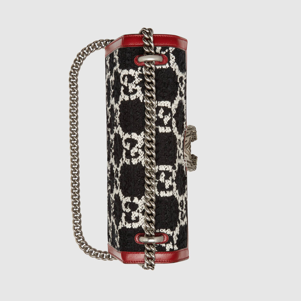 Gucci Dionysus GG Tweed Small Shoulder Bag White/Black