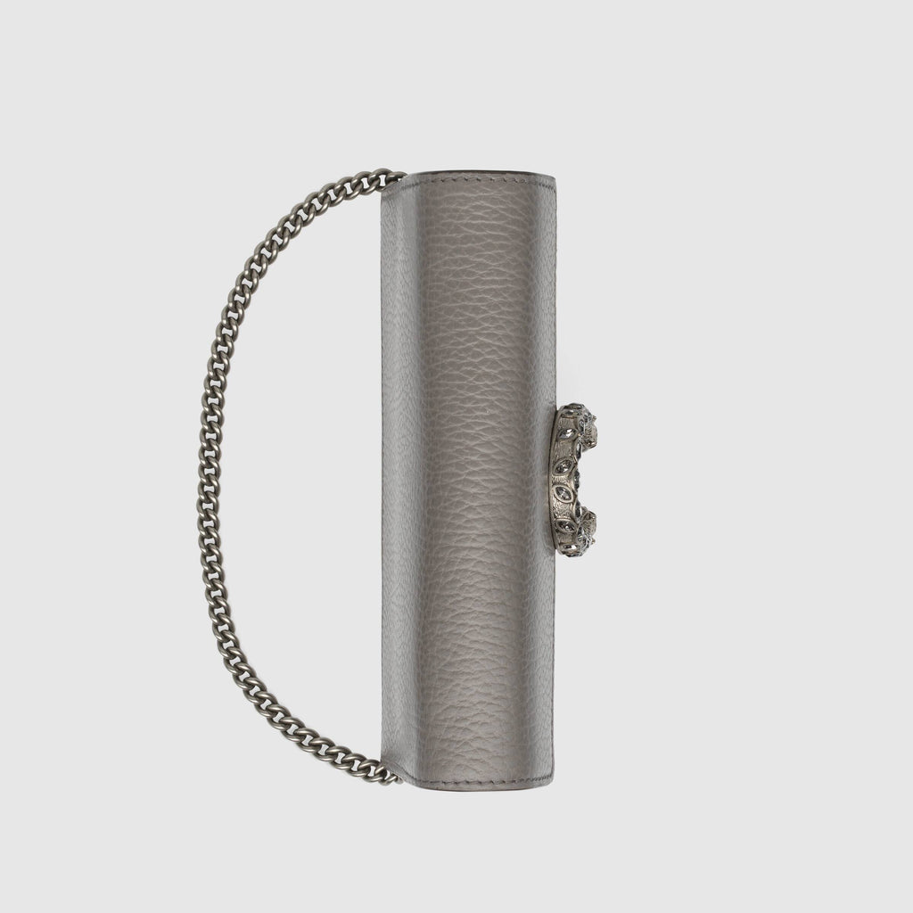 Gucci Dionysus Leather Super Mini Bag Grey