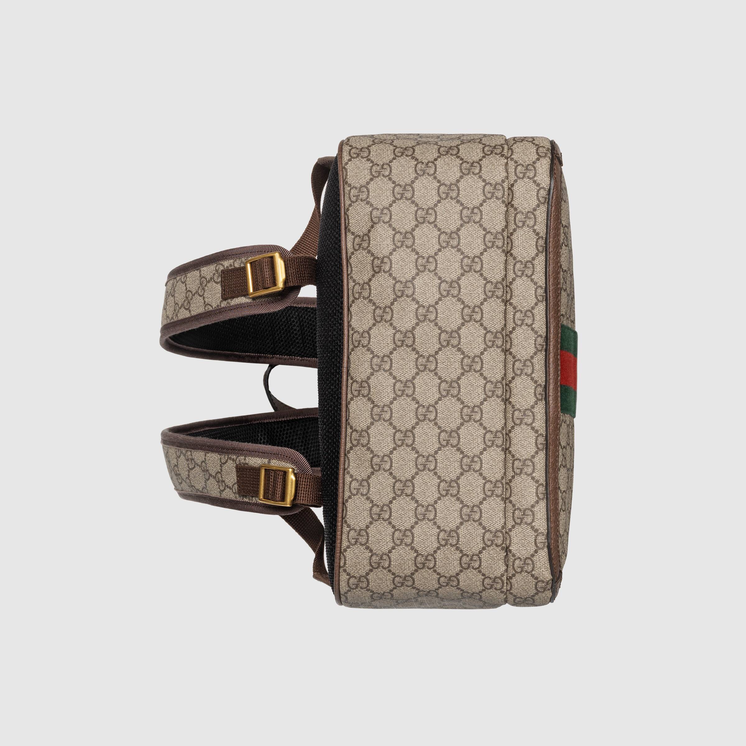 Gucci Ophidia GG Medium Backpack Beige Black