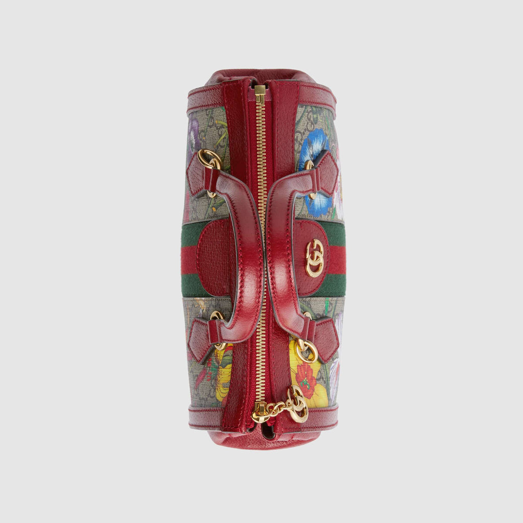 Gucci Ophidia GG Flora small tote bag red