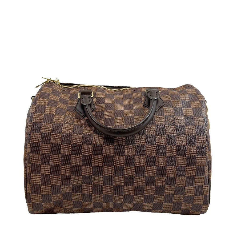 LOUIS VUITTON Excellent Damier Ebene Speedy Bandouliere 30 Brown Handbag