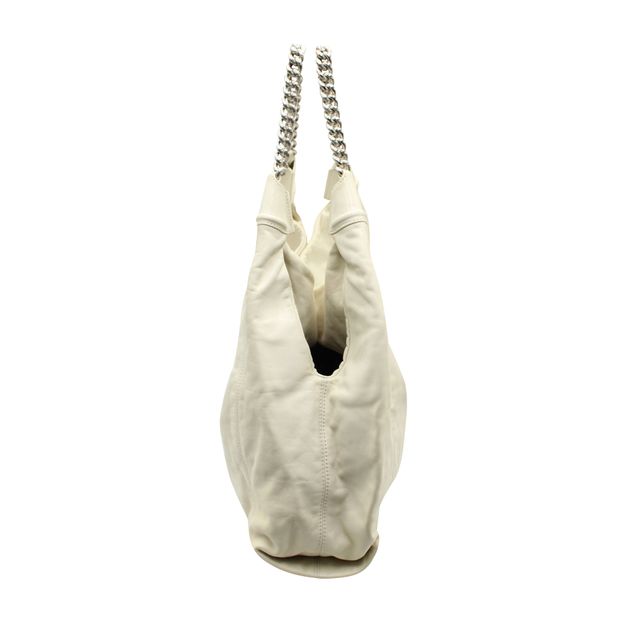 CHANEL Vintage Ivory Leather "Cc" Tote 2008-2009