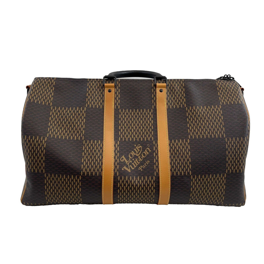 LOUIS VUITTON NEW LV x NIGO Virgil Abloh Keepall Bandouliere 50 Brown Bag