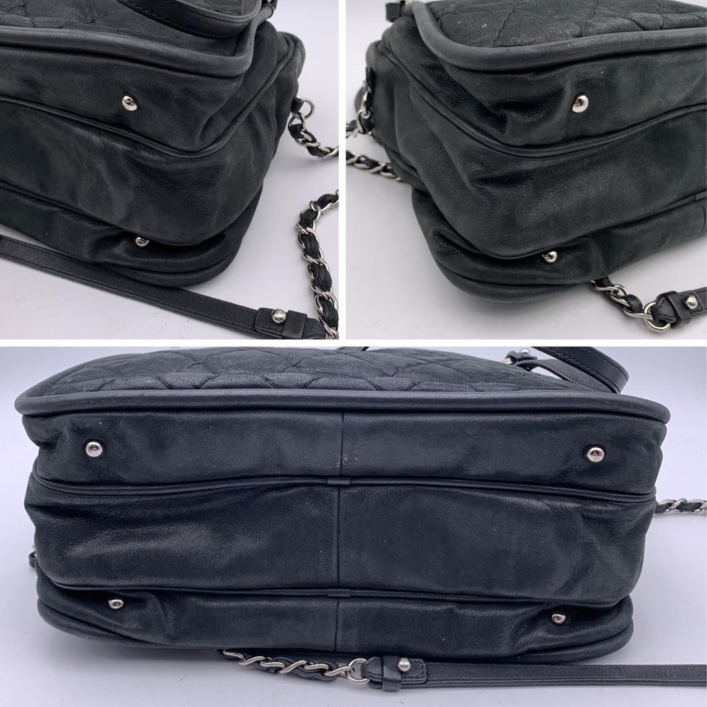 CHANEL Black Quilted Leather Relax Cc Tote Camera Shoulder Bag