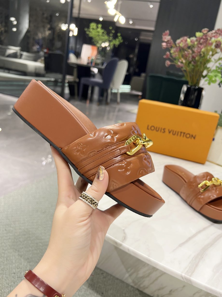 louis vuitton Jumbo Flatform Mule Brown For Women LV
