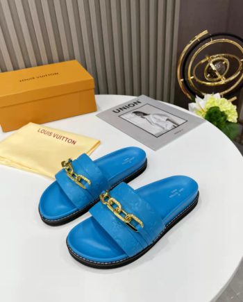 louis vuitton Sunset Flat Comfort Mule Blue For Women LV