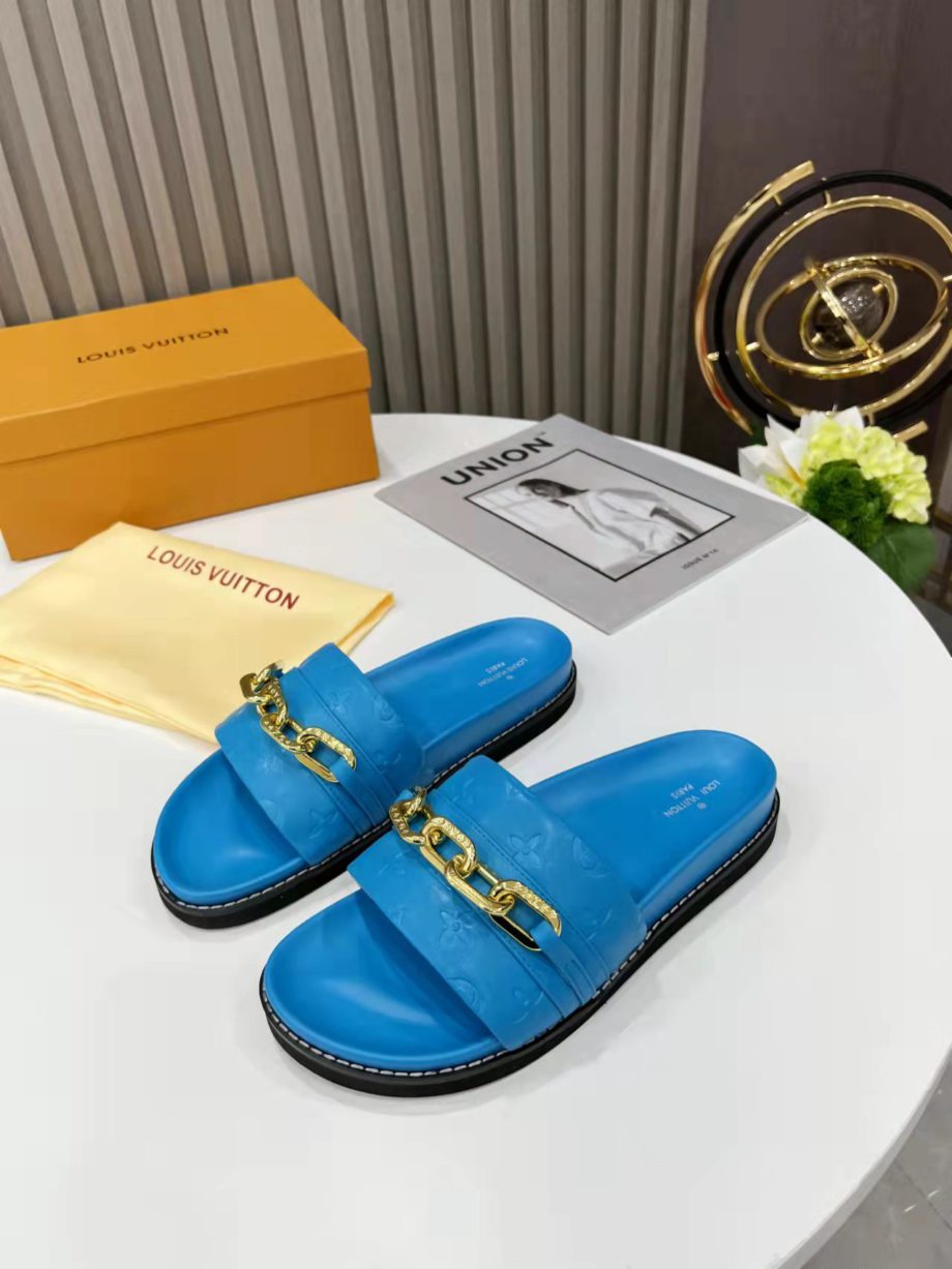 louis vuitton Sunset Flat Comfort Mule Blue For Women LV