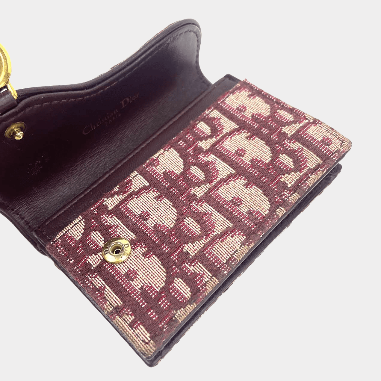 CHRISTIAN DIOR Oblique Saddle Compact Canvas Wallet -OUTLET ITEM FINAL SALE