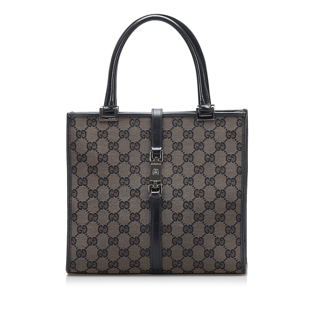 Gucci Jackie Handbag Black GG Canvas