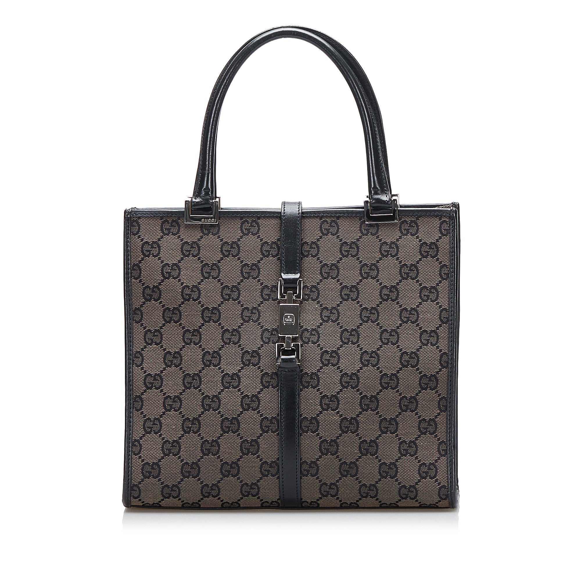 Gucci Jackie Handbag Black GG Canvas