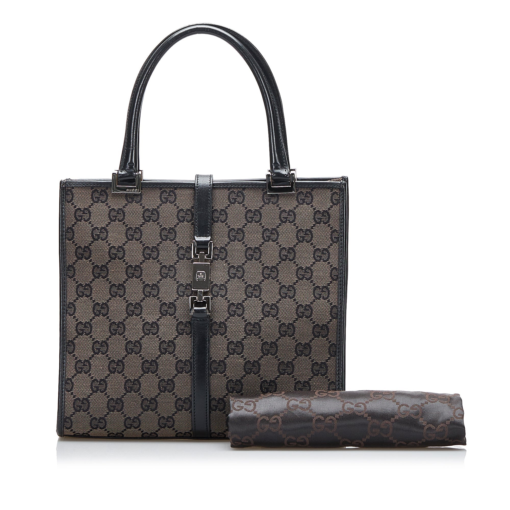 Gucci Jackie Handbag Black GG Canvas