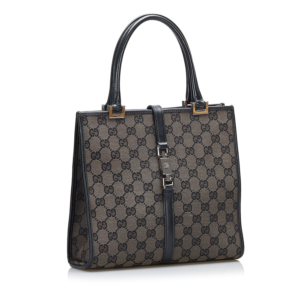 Gucci Jackie Handbag Black GG Canvas