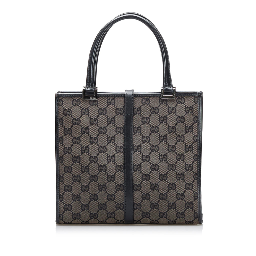 Gucci Jackie Handbag Black GG Canvas