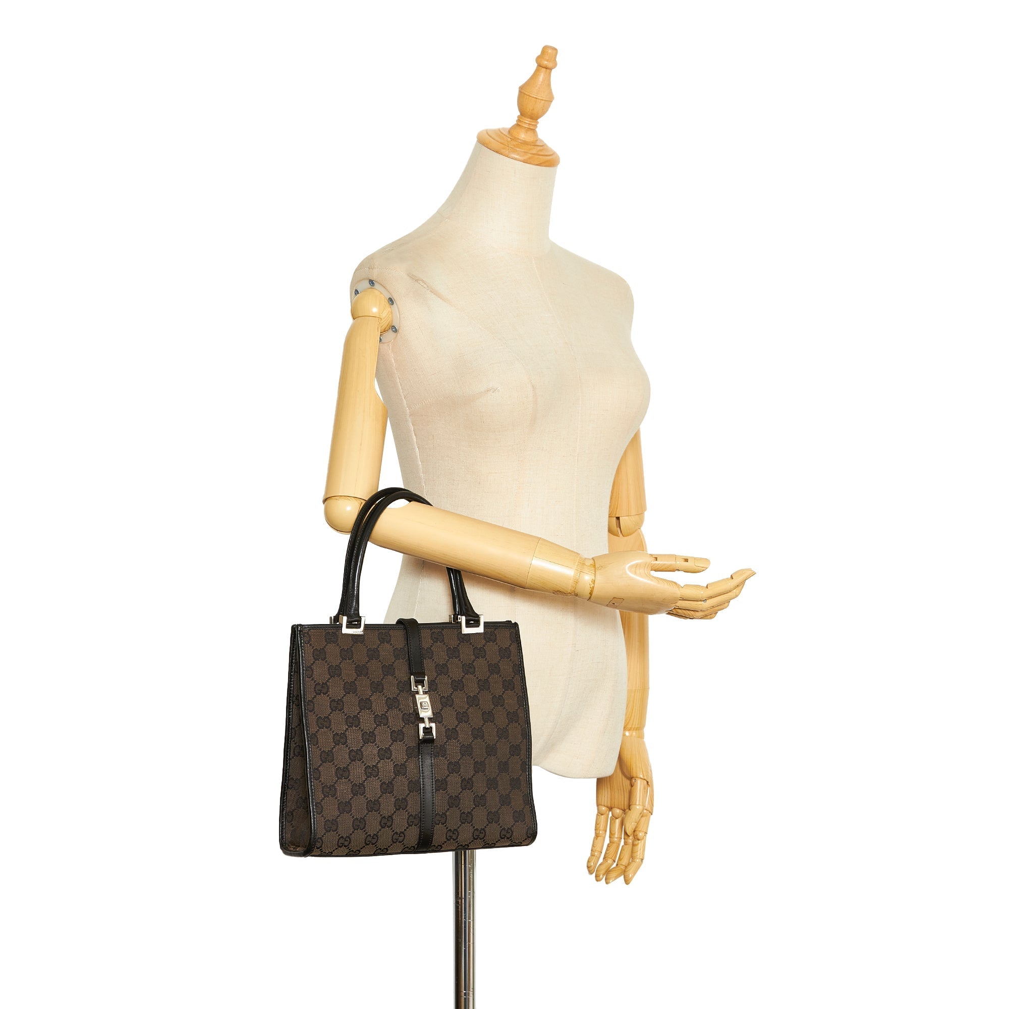 Gucci Jackie Handbag Black GG Canvas