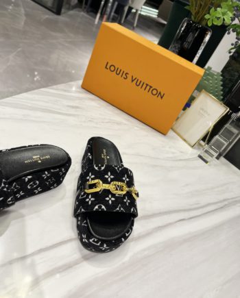 louis vuitton Jumbo Flatform Mule Black For Women LV