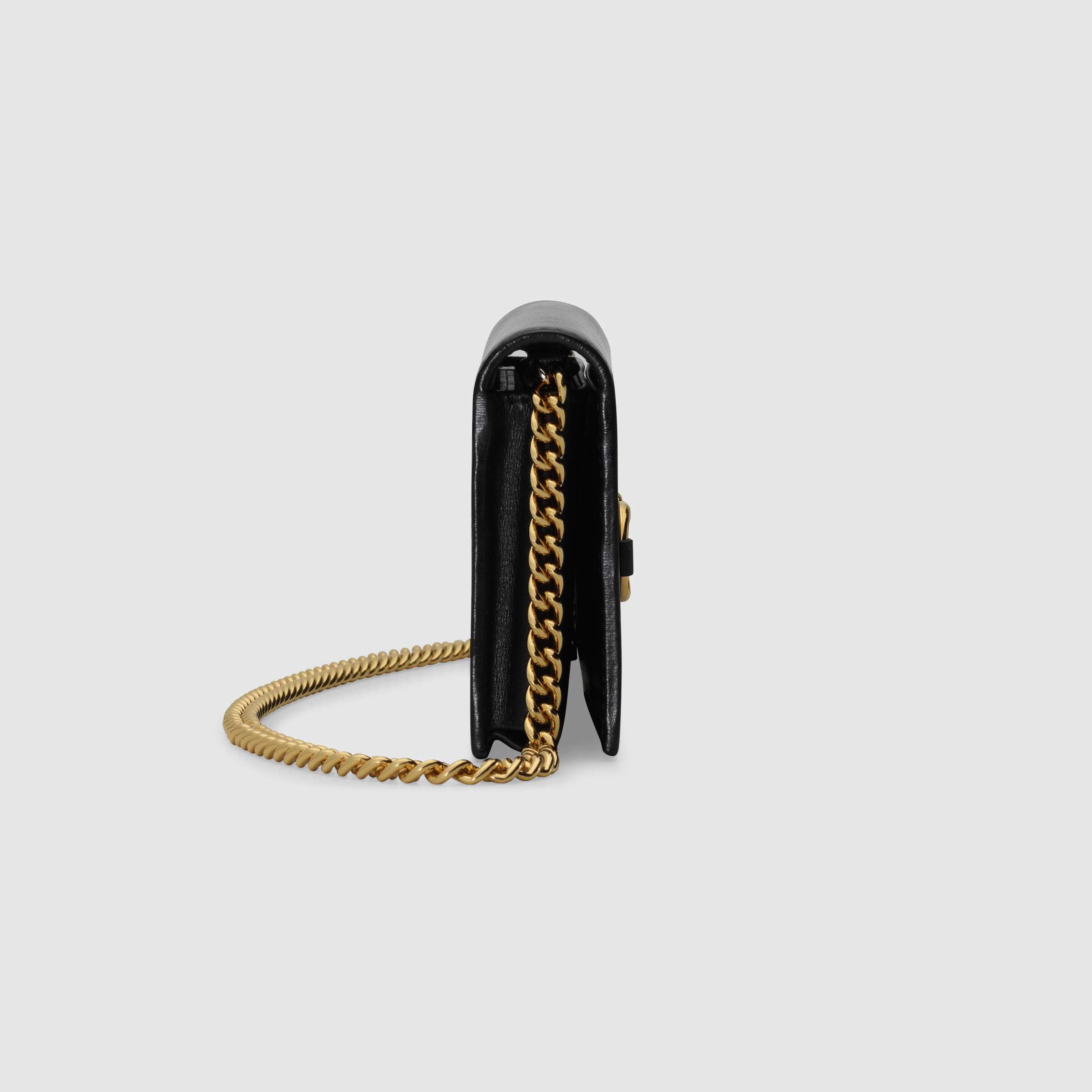 Gucci 1955 Horsebit Wallet With Chain Black