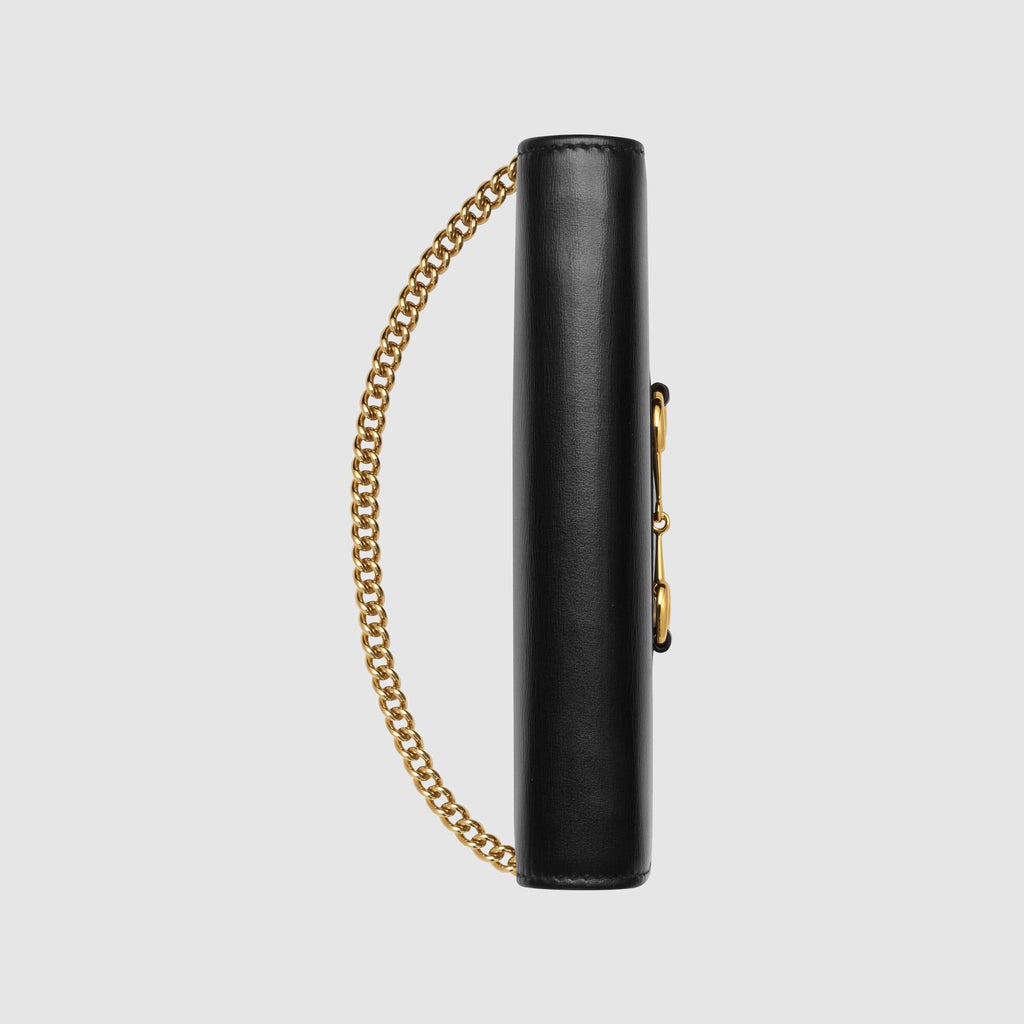 Gucci 1955 Horsebit Wallet With Chain Black