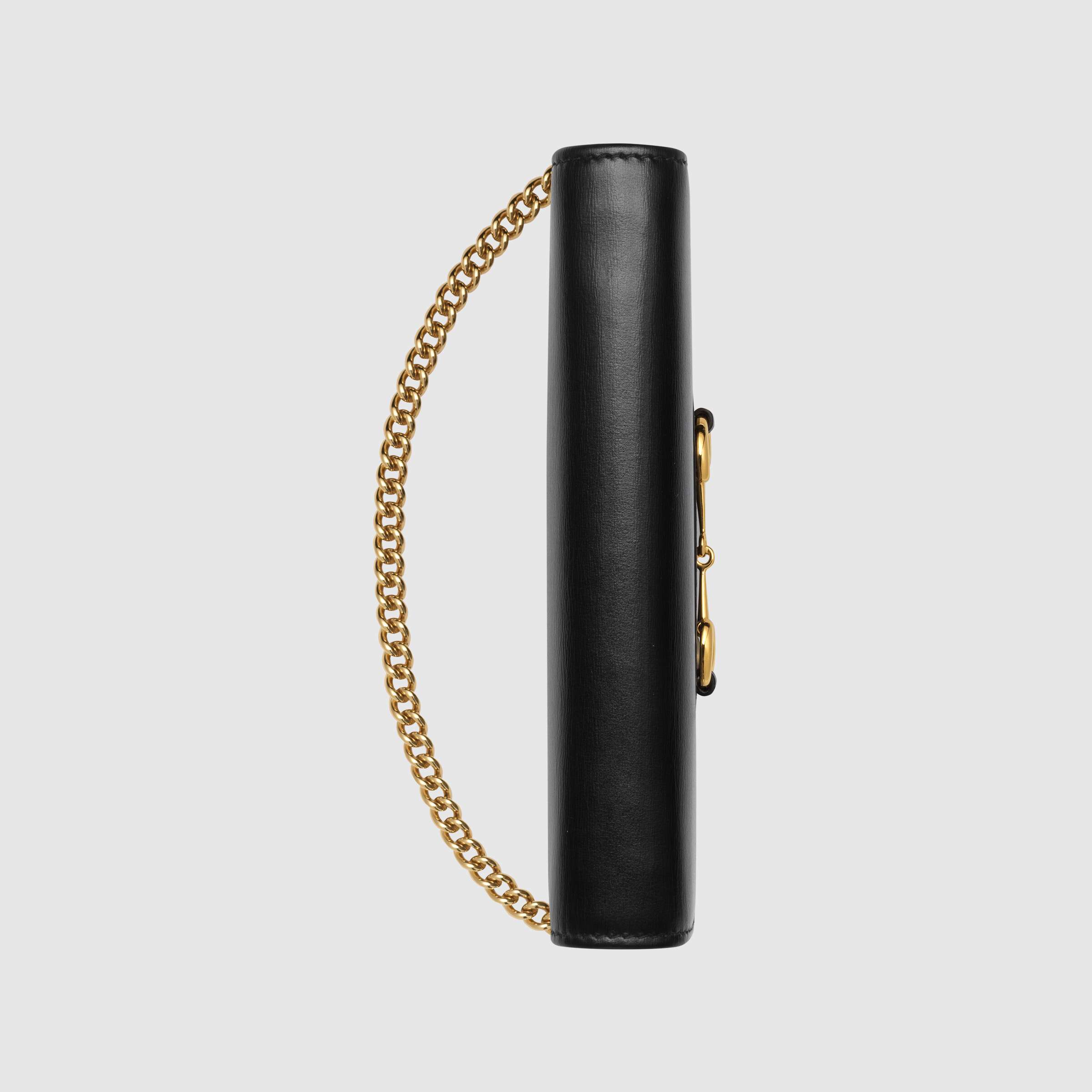Gucci 1955 Horsebit Wallet With Chain Black
