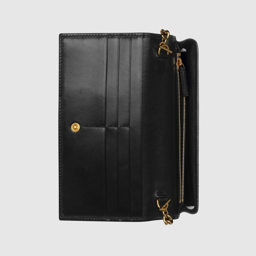 Gucci 1955 Horsebit Wallet With Chain Black