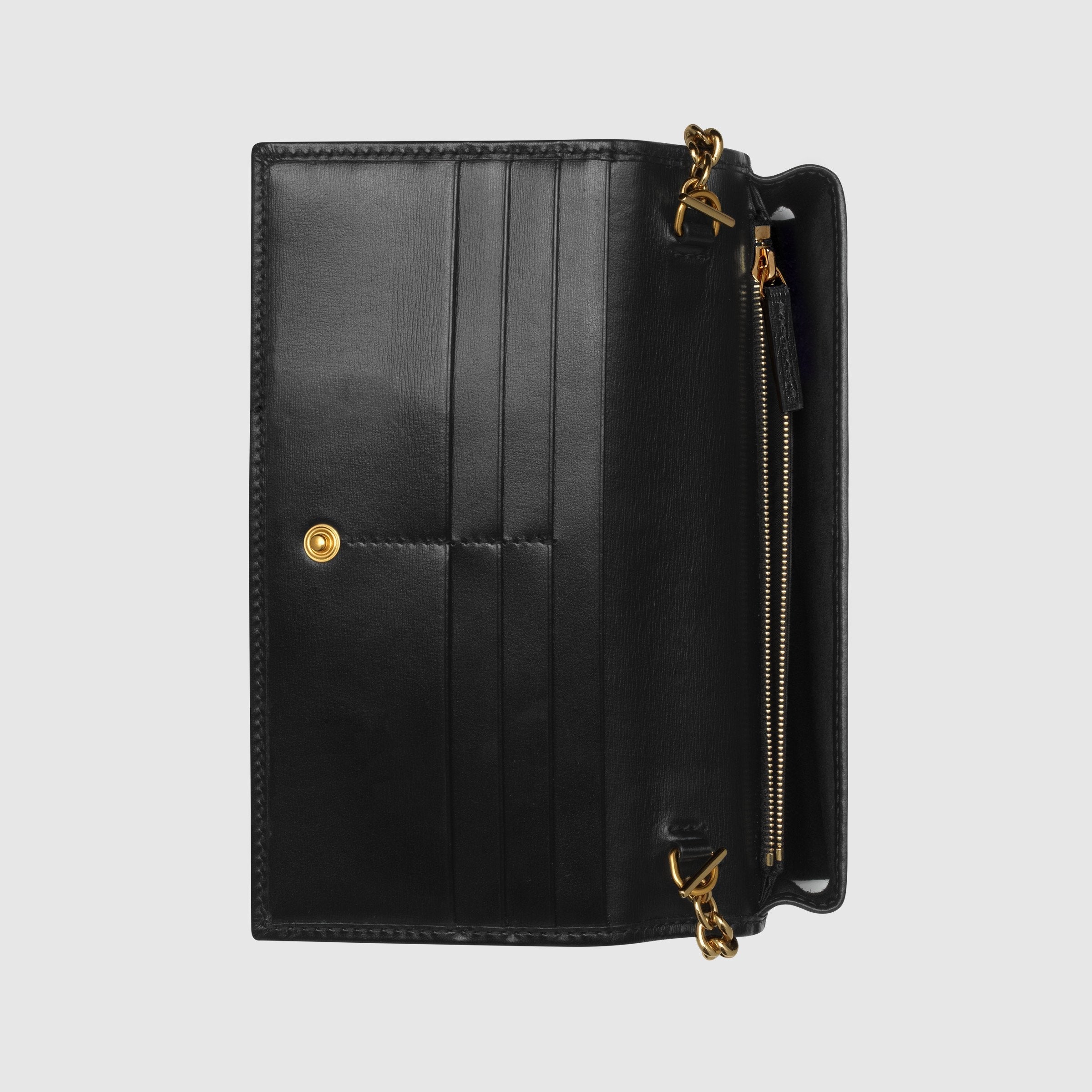 Gucci 1955 Horsebit Wallet With Chain Black